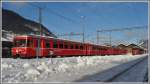 Abgestellte Triebwagen in Landquart.