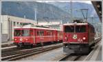 Ge 6/6 II 704  Davos  und Be 4/4 512 als S1  1518 in Landquart.