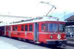 RhB - Be 4/4 511 am 20.05.1991 in Landquart - Stammnetztriebwagen fr Vorortpendelzuge - bernahme 16.03.1971 - SIG/FFA/SAAS - 780 KW - Fahrzeugewicht 45,00t - 2.Klasse Sitzpltze 40 - LP 18,70m -