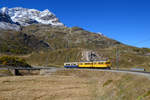 ABe 4/4 34 I und ABe 4/4 I 30 mit einem Pullman Wagen am 16.10.2016 bei Bernina Lagalb.