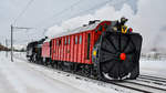 Habersack Eb 3/5 5819 von SBB Historic hat am Nachmittag des 17.01.2021 die Dampfschneeschleuder Xrot 100 von Arth-Goldau nach Brugg AG (CH) überführt. Foto aufgenommen in Boswil.