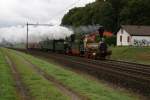 Ein Highlight des Bahnjubilums in und um Biel waren sicherlich die Fahrten mit der  Spanisch Brtli Bahn  Die beiden Dampfloks D 1/3  Limmat  und Ec 3/5  Genf  kamen dabei gemeinsam zum Einsatz.