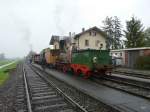 SBB Historic - Dampflok D 1/3 Limmat an einem verregneten Sontag bei einer Extrfahrt unterwegs bei Arch am 16.10.2010  