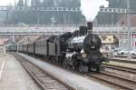 10 Jahre SBB Historic.Jubilumsfahrt mit B 3/4 1367(1916)  Einfahrt des Dampfzuges in den Bhf.Langnau/Be am 19.02.11