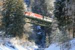 Eine HGe 4/4 auf dem Weg von Meiringen nach Hasliberg; 11.01.2009