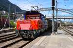 SBB Rangierlok Ee 923 011-1 am 08.07.26 in Brig Bhf vom Bahnsteig aus fotografiert 