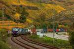 193 531 SBB Cargo International mit Containerzug in Oberwesel, Oktober 2025.
