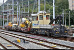 Tm 235 075-9  Toni  der Müller Frauenfeld AG rangiert mit einem beladenen Flachwagen im Bahnhof Chiasso (CH) zwecks Baumaßnahmen.