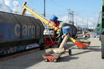 SBB: BAHNALLTAG:  Verladen von Getreide (Weizen) auf die Bahn in Solothurn-HB am 20.