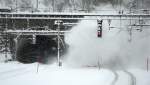 Gotthard-Nordportal am 10.12.2012: Der Winter ist da und die Schneerumungsarbeiten sind in vollem Gange.