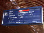 Zugzielanzeige des IC 188 nach Stuttgart Hbf.