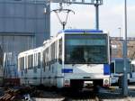 tl Mtro Ouest M1 - Triebwagen Bem 4/6 558 210 im Betriebsareal in Renens EPLF am 22.01.2011 .. Stadtpunkt des Fotografen auserhalb des Betriebsareals

