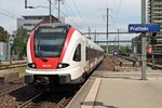 Einfahrt am 14.05.2015 von RABe 522 210 als S1 (Laufenburg - Basel SBB) in den Bahnhof Pratteln.