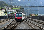 ABt 912 (50 85 39-43 912-7 CH-SBB | RBDe 560 NPZ  Domino ) der S-Bahn Luzern (SBB) als Leerzug erreicht den Bahnhof Arth-Goldau (CH), Fahrtrichtung Brunnen (CH).