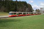 Be 4/6 66, Be 4/6 63 und Be 4/6 73 fahren am 5.4.10 von Zollikerberg Richtung Waltikon.