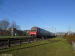 Bt 50 85 26-33 954-5 und die schiebende Re 450 022-9 ''Richterswil'' am 16.1.2011 beim Spurwechsel Tssmhle.