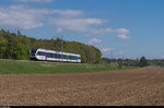 Ein THURBO GTW fährt am 19. April 2016 als S33 zwischen Marthalen und Andelfingen in Richtung Winterthur.