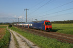 Re 450 076-5 mit einer S 9 nach Uster am 01.09.2016 zwischen Bülach und Niederglatt.