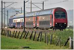 S25 in der March bei Reichenburg. Wagen die noch nicht mit dem neuen Anstrich versehen sind, wechseln beim Befahren der Waschstrasse, vermutlich ausgelöst durch andere Chemikalien, ihre Farbe weiss in dunkelgrau. Hoppala.... (27.10.2016)