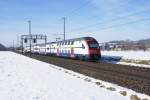 RABe 514 026-4 fhrt am 15.2.09 von Kloten Richtung Bassersdorf.