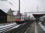 RABe 514 028-0 am 15.1.2010 in Oberwinterthur als Dienstzug unterwegs zur nahegelegenen Unterhaltsanlage.