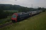 Re 450 000-5 verlsst am 7.6.12 Andelfingen in Richtung Henggart.