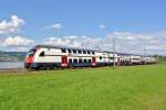 DTZ RABe 514 001-7 als S8 18870 zwischen Au und Horgen, 01.06.2014.