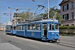 Extrafahrt für den Tramverein Zürich mit dem Be 4/4 1392  Kurbeli  und B 645 in Zürich Wiedikon.