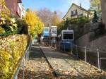 Mittelstation Hadlaubstrasse der vollautomatischen Standseilbahn Rigiblick in Zrich (Schweiz)