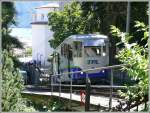 Die Standseilbahn zwischen Bahnhof und Stadt Lugano ist vermutlich eine der meist befahrenen der Schweiz. Hier ist der Wagen Nr. 1 auf Bergfahrt nach der Ausweichstelle zu sehen. (22.07.2008)