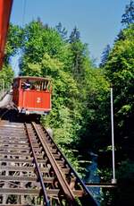 Ausweiche der Giessbachbahn, einer Schweizer Standseilbahn am Brienzer See (Datum unbekannt)