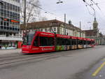 Bern Mobil - Tram Be 6/8 654 unterwegs auf der Linie 6 in Bern am 06.01.2018