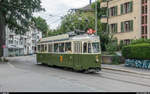 Erster Betriebstag der Stiftung BERNMOBIL historique am 24. Juni 2018. <br>
Ce 4/4 107 bei der Haltestelle Brunnhof.