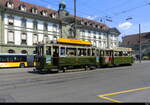 Bern Mobil - Zufallsfoto des SVB Oldtimer Be 2/2 37 mit Beiwagen B 311 unterwegs in der Stadt Bern am 17.06.2023
