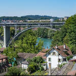 Bernmobil historique Be 4/4 107 / Bern Kirchenfeldbrücke, 30. Juni 2023<br>
50 Jahre Saali-Tram, Wittigkofen und Be 8/8