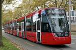 Der neue Tramlink Be 6/8 912 unterwegs als Shuttle zum Bahnhof Wankdorf am 28.10.23 auf der Papiermühlestrasse.
