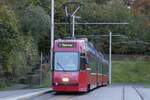 Das Vevey Tram Be 4/6 739 am 3.11.23 an der Endhaltestelle Bümpliz.