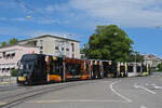 Be 6/8 Combino 668 mit der Werbung f�r die Nuii Glace, auf der Linie 8, f�hrt am 15.06.2026 bei der Haltestelle Helvetiaplatz ein. Aufnahme Bern.