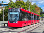 Stra�enbahn Bern  Tramlink  Be 6/8 902 auf der Linie 9 nach Wabern auf der Kornhausbr�cke, 31.08.2026.