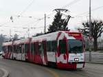Bern mobil - Tram Be 4/8 737 mit Vollwerbung unterwegs auf der Linie 5 Fischermtteli am 03.01.2008