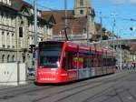 Bern mobil - Tram Be 6/8 654 unterwegs auf der Linie 8 in Bern am 09.09.2011
