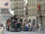 Bern mobil - Dampftram G 3/3 12 mit Beiwagen unterwegs im Zentrum von Bern am 11.09.2011