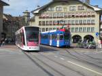 Tram Be 6/8 670 und Be 4/10 mit der Betriebsnummer 82 auf der Linie 6 am Casinoplatz.
am 8.September 2011