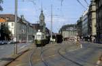 Bern SVB Tram 3 (Be 4/4 108) Bubenbergplatz im Juli 1983.
