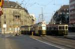 Bern SVB Tram 5 (Be 4/4 124 / B 336) Bubenbergplatz / Hirschengraben im Juli 1983.