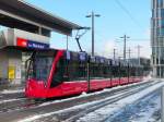 Bernmobil - Tram Be 6/8  657 unterwegs auf der Linie 9 bei der Haltestelle Bern Wankdorf am 30.11.2013