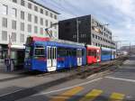 RBS / Bern Mobil - Tram Be 4/10 81 bei der Haltestelle Gümligen am 22.11.2014