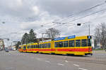 Doppeltraktion, mit dem Be 4/8 244 und dem be 4/6 265, auf der Linie 17, fahren zur Endhaltestelle Wiesenplatz.