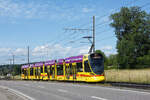 Be 6/10 Tango 166, auf der Linie 10, f�hrt am 13.06.2026 zur Haltestelle in Ettingen.