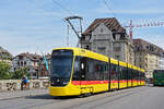 Be 8/10 TINA 4223, auf der wegen der Grossbaustelle umgeleiteten Linie 11, �berquert am 13.07.2026 die Mittlere Rheinbr�cke Richtung Haltestelle Schiffl�nde. Aufnahme Basel.